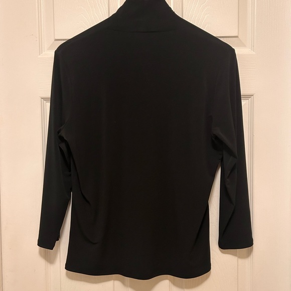Ingenuity black 3/4 sleeve, v neck blouse size Medium. - Picture 5 of 7